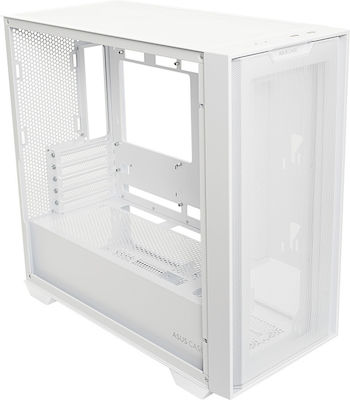 Asus A21 Mini Tower Computer Case with Window Panel White