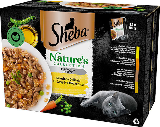 Sheba Selection in Sauce Υγρή Τροφή για Γάτες σε Φακελάκι με Πουλερικά χωρίς Σιτηρά 12x85gr