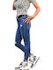 High Waist Women's Jean Trousers with Rips