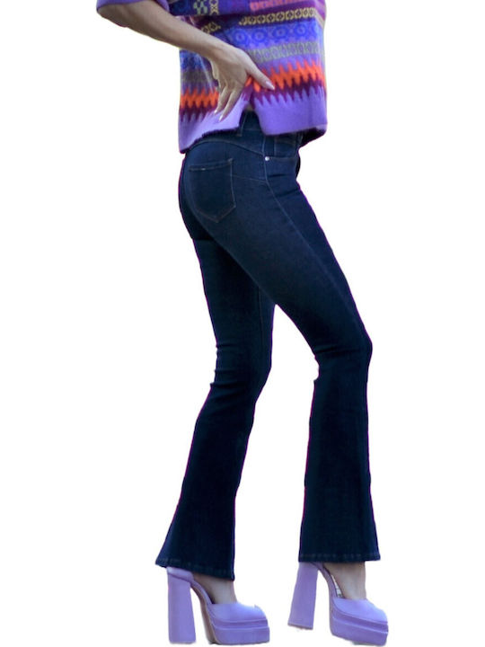 Hoch tailliert Damenjeans Schlaghose