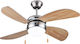 Muhler Ventilator de Tavan 105cm cu Lumină Maro / Argintiu