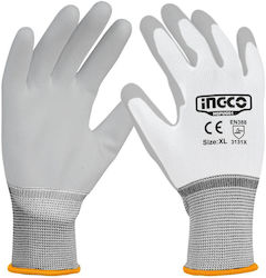 Ingco Polyurethane Safety Gloves White