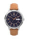Timex Chicago Ανδρικό Ρολόι 45mm Μπαταρίας με Καφέ Δερμάτινο Λουράκι