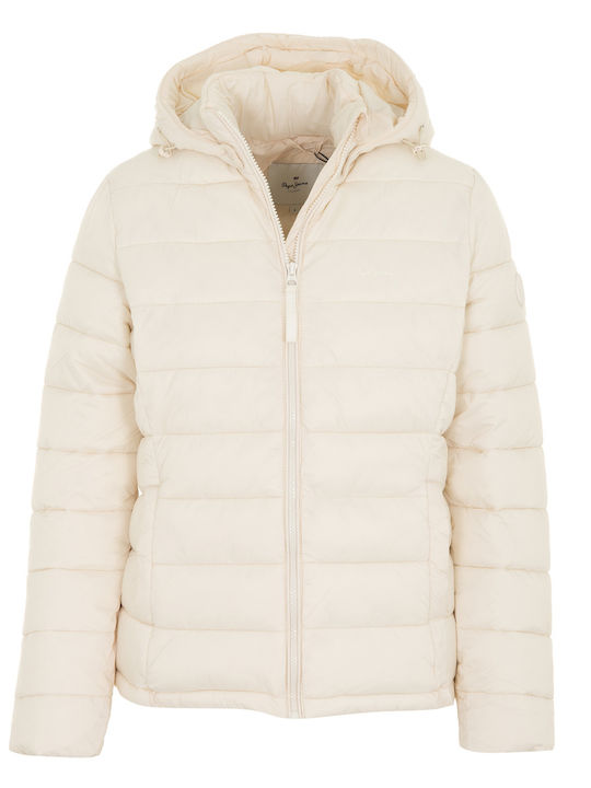 E1 Drop 2b Maddie Κοντό Γυναικείο Puffer Μπουφάν για Χειμώνα Λευκό