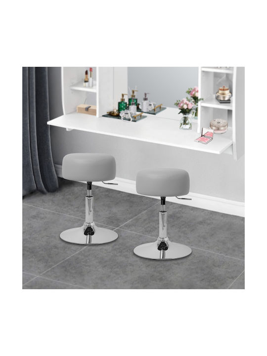 Bar Stool Upholstered with Artificial Leather Gray 33x33x65cm