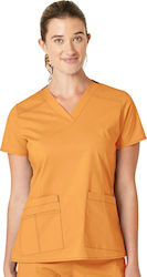 WonderWink Women's Orange Medical Blouse Cotton...