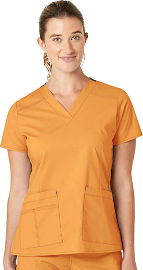 WonderWink Women's Orange Medical Blouse Cotton and Polyester