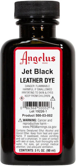 Angelus Leather Dye Jet Χρωστική Χειροτεχνίας Μαύρη για Δέρμα 90ml