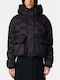 Women's Short Puffer Jacket for Winter Black