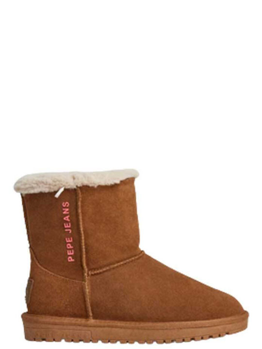 Pepe Jeans Women's Suede Boots with Fur Brown