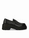 Leather Women's Moccasins in Black Color