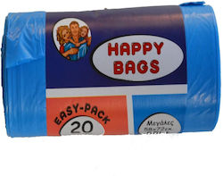 Happy Bags Kitchen Trash Bags with Handles 58x72cm 20pcs Blue