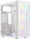 Gembird Fornax 500 Gaming Midi Tower Κουτί Υπολογιστή με Πλαϊνό Παράθυρο και RGB Φωτισμό Λευκό