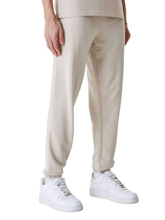 New Era Men's Sweatpants with Rubber Beige