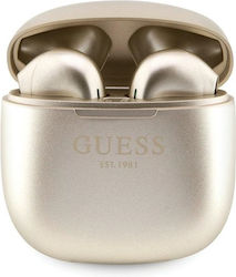 Guess Script Logo Слушалка за ухо Bluetooth Handsfree Безжични слушалки с Калъф за Зареждане Златеа