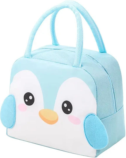 Baby Wise Penguin School Insulated Hand Lunch Bag 4.5lt Light Blue 19 x 14 x 19cm