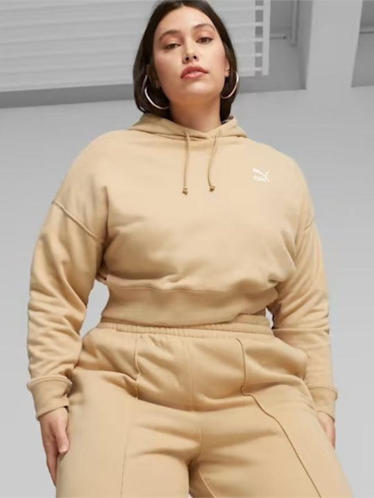 PUMA Classics Cropped Γυναικείο Φούτερ με Κουκο...