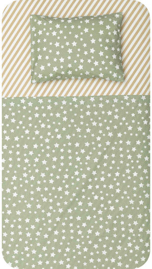 Borea Jingle Baby Sheets Set Crib Cotton Olive Green 120x160cm 3pcs
