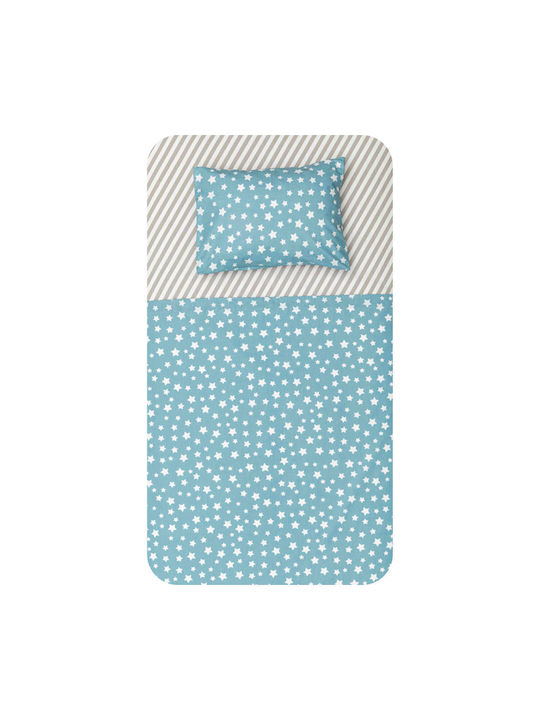 Borea Jingle Baby Sheets Set Crib Cotton Blue B...
