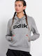 Long Women's Sweatshirt Hooded Gray