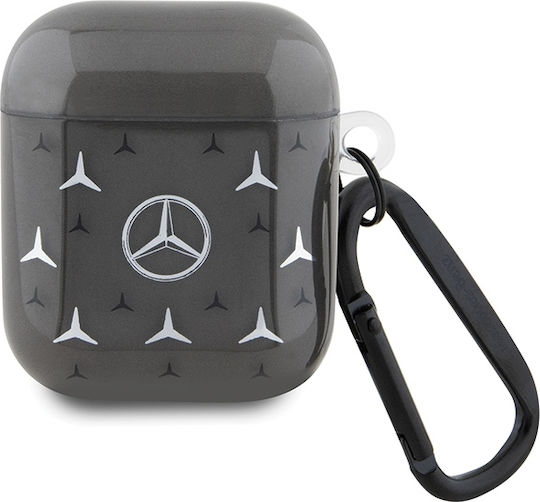 Mercedes-Benz Star Pattern Θήκη με Γάντζο σε Μαύρο χρώμα για Apple AirPods