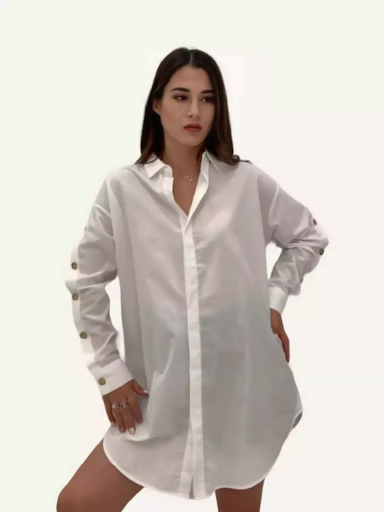Damen Long Shirt Weiß