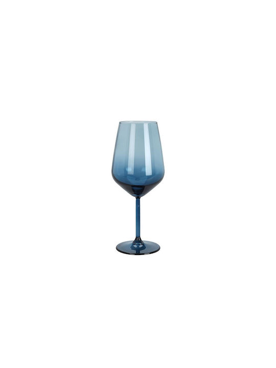 Zaros Glass for White and Red Wine made of Glass in Blue Color Goblet 490ml 1pcs