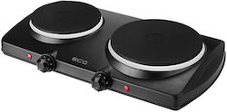 ECG Countertop Burner Emaille Double Schwarz