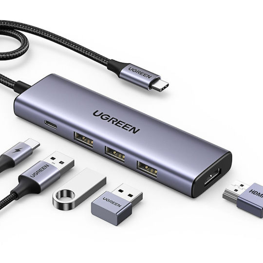 Ugreen CM511 USB-C Docking Station with HDMI 4K PD Gray