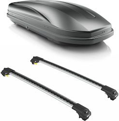 Turtle Dachstangen Aluminium Air1 für Mercedes-Benz 400 Dacia Staubwedel Rover 400 (mit Dachträgerfüßen und Schloss) Silber