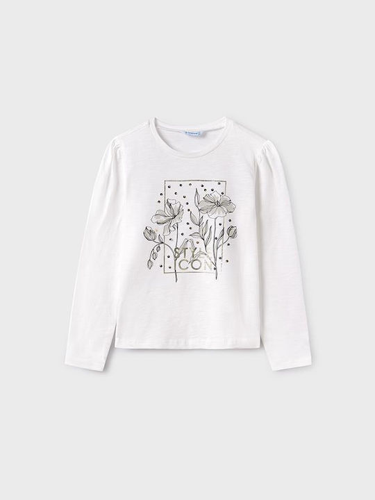 Mayoral Kids Blouse Long Sleeve Ecru