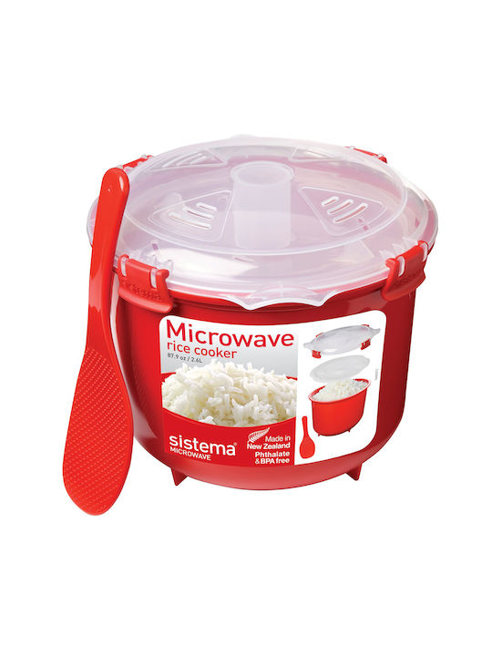 Sistema Microwave Plastic Lunch Box Red 2600ml