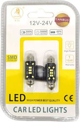 EJC Car Lamps T10 C5W LED Cold White 2 Pieces