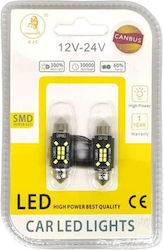 EJC Car Lamps T10 C5W LED Cold White 2 Pieces
