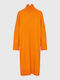 Funky Buddha Midi Dress Knitted with Slit Orange