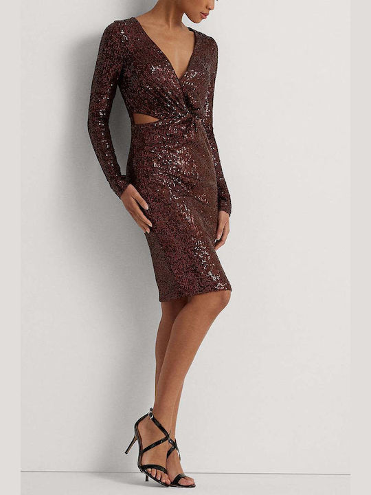 Ralph Lauren Summer Mini Evening Dress Brown