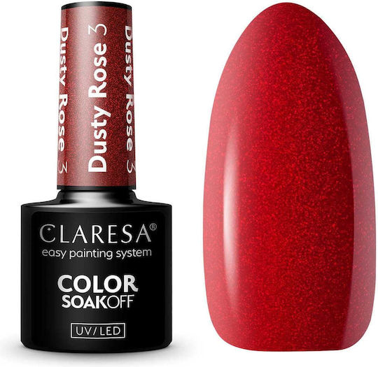 Claresa Dusty Rose 003 Gel Nail Polish Dusty Rose with Glitter 5ml