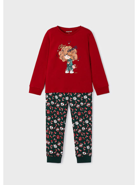 Mayoral Kids' Pajamas Winter Cotton Red