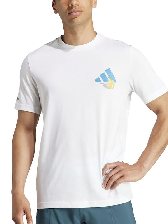 Adidas Herren Sport T-Shirt Kurzarm Weiß