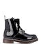 Kids Boots from Patent Leather with Zipper Black
