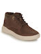 Leather Kids Boots with Laces Brown