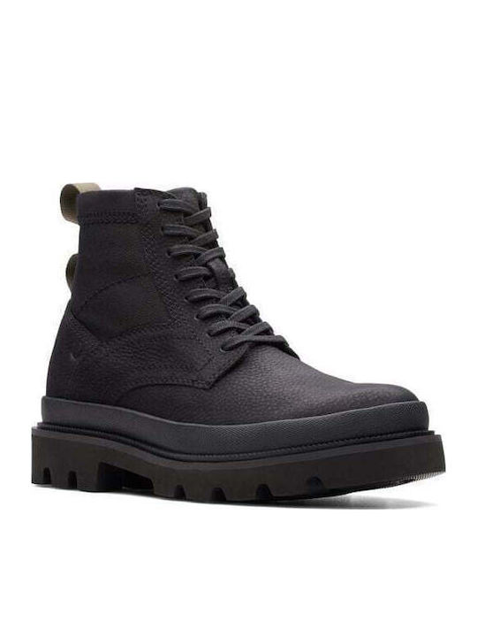 Clarks Badell Hi Δερμάτινα Μαύρα Αρβυλάκια