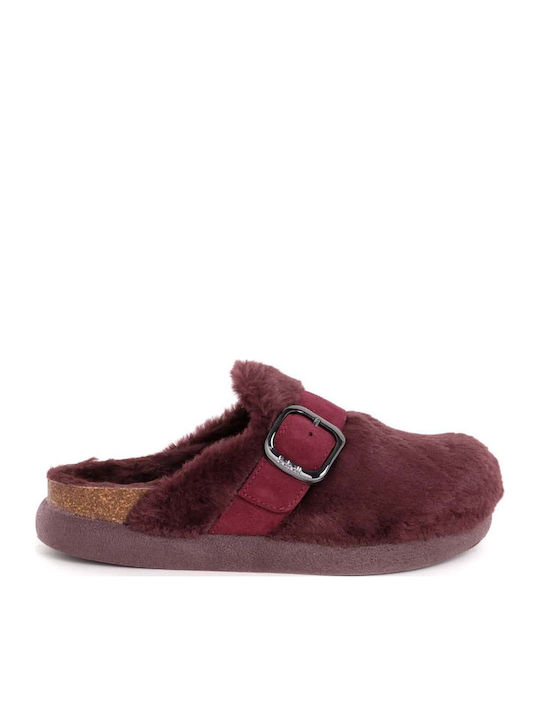 Scholl Winter Women's Slippers with Fur Burgundy