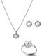 Paraxenies Set with Necklace , Earrings & Ring from Silver with Stones