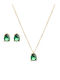 Paraxenies Set with Necklace & Earrings from Silver Gold Plated with Stones