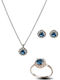 Paraxenies Set with Necklace , Earrings & Ring from Silver with Stones