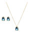 Paraxenies Set with Necklace & Earrings from Silver Gold Plated with Stones