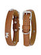 Nunbell Pet Hundehalsband Leder in Braun Farbe