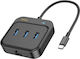 Hoco HB35 Hub 3 Θυρών USB 3.0 με σύνδεση USB-C / Ethernet