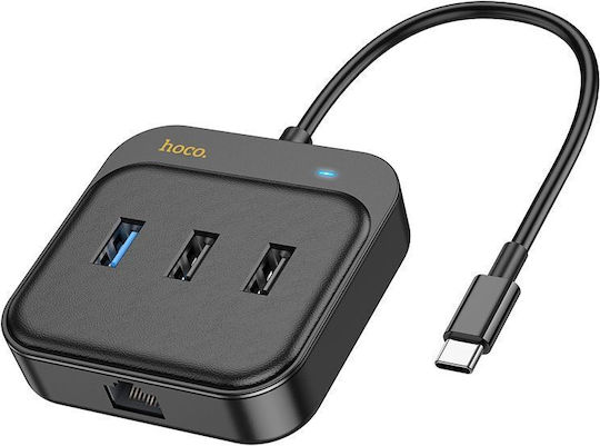 Hoco HB37 Hub 6 Θυρών USB 3.0 με σύνδεση USB-C / Ethernet